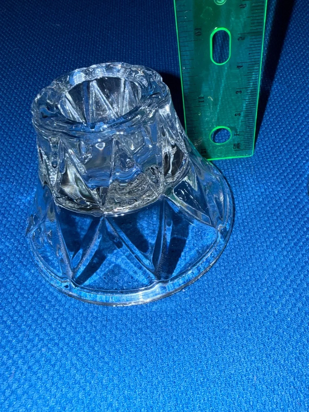 Home Interiors Clear Glass Candle Holders - Pair reversible